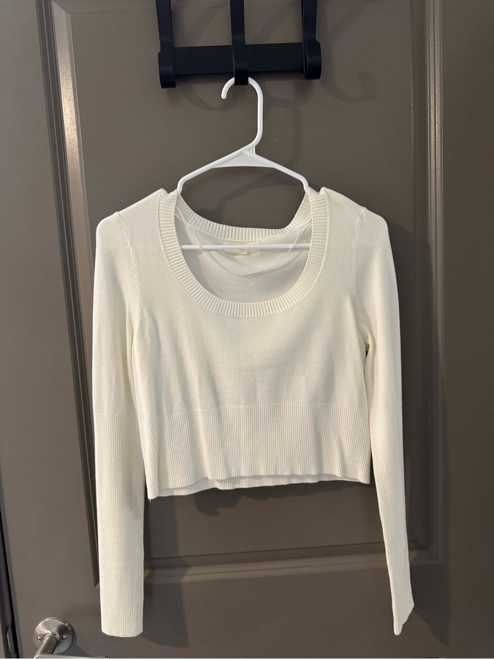 Cropped White Sweater